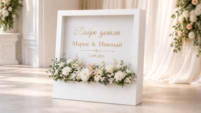 Плексигласова welcome кутия с цветя – нов акцент за сватби и специални събития
