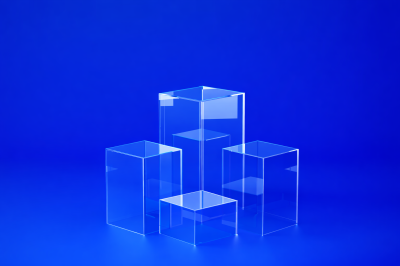 Правоъгълни прозрачни плексигласови подиуми и масички