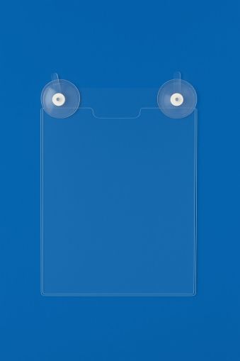 Прозрачен плексигласов джоб за информационен лист A4 с вендузи