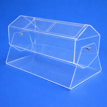 Въртяща шестстенна урна от плексиглас на стойка за игрални зали, казина и томболи – размер 450/6х200 мм