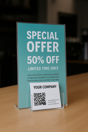 Стойка за лист А3 с визитник