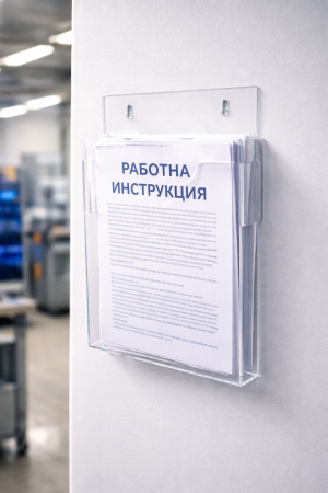 Стенен плексигласов джоб за брошури и листи – A4 / A5 / A6