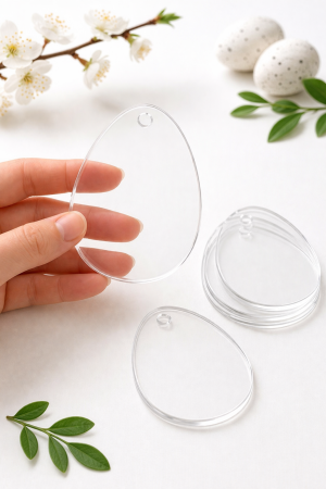 Плексигласово яйце с отвор – прозрачна акрилна заготовка за хендмейд и декорация