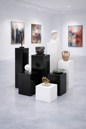 Цветни плексигласови  масички и подиуми за събития, декорация и витрини