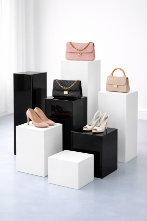 Цветни плексигласови  масички и подиуми за събития, декорация и витрини